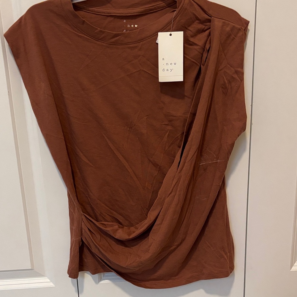 A New Day Women's Rust Short Sleeve Top